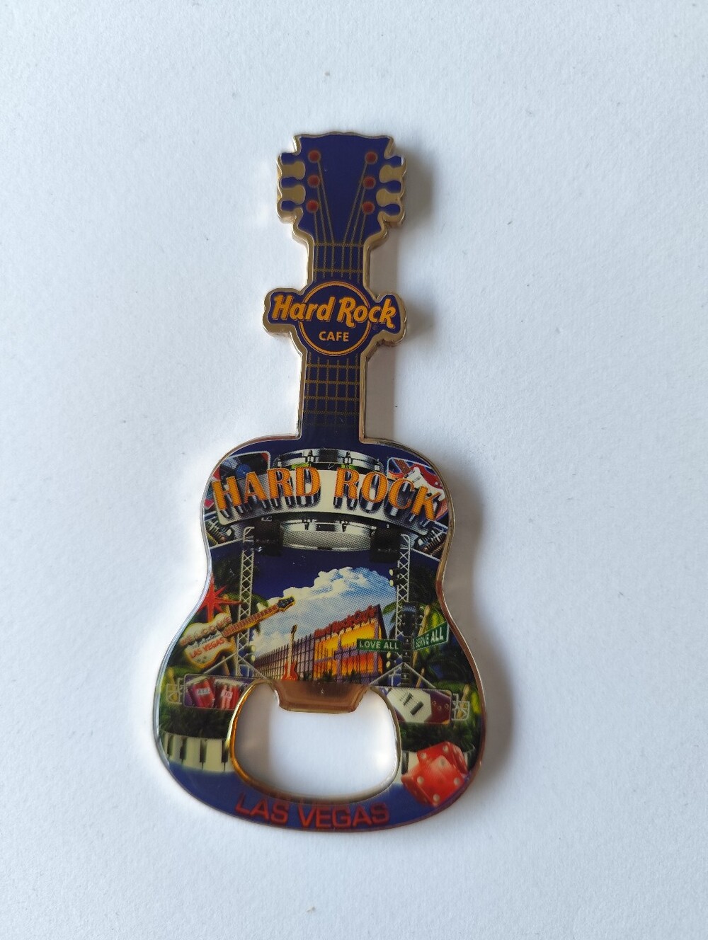 3/$25💙Hard Rock Cafe Black & Gold Guitar Bottle Opener